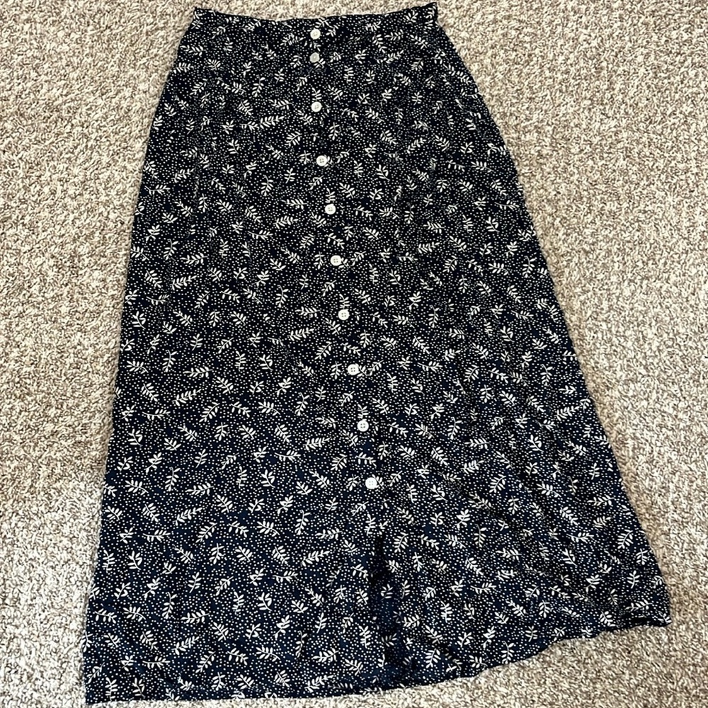 Eddie Bauer long skirt with front slit and buttons
